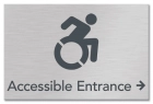 Accessible Directional Sign w/Dynamic ISA Symbol & Right Arrow