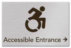 Accessible Directional Sign w/Dynamic ISA Symbol & Right Arrow