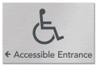 Accessible Directional Sign w/ISA Symbol & Left Arrow