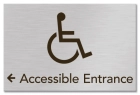 Accessible Directional Sign w/ISA Symbol & Left Arrow