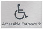 Accessible Directional Sign w/ISA Symbol & Right Arrow