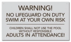 Alabama No Lifeguard Warning Sign