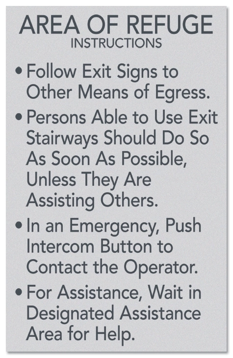 Area of Refuge Instructions
