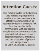 Attention Guests Sign: Hearing & Visually Impaired
