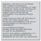 Automated External Defibrillator Sign with Hours