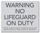BC Warning - No Lifeguard on Duty Sign