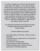 California Spanish Human Trafficking Notice