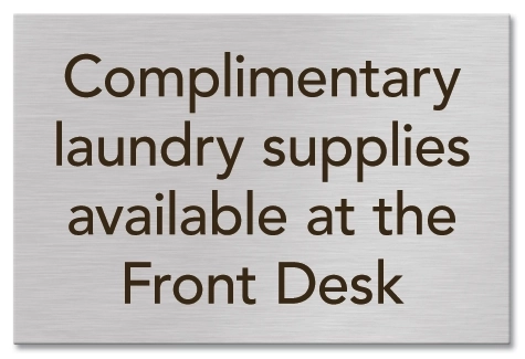 Complimentary Laundry Supplies Sign