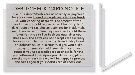 Debit/Check Card Plaque w/Easel