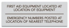 Delaware First Aid and Emergency Phone Location Sign