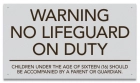 Delaware No Lifeguard On Duty Sign