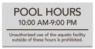 Delaware Pool Hours Sign