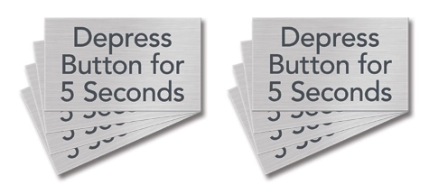 Depress Button Sign - 8 Pack