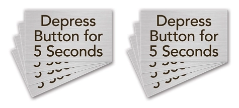 Depress Button Sign - 8 Pack