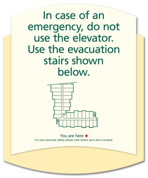 Elevator Evacuation Map (stairs shown)