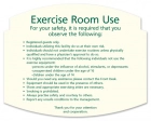 Exercise Room Rules