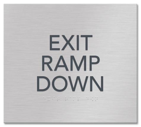 "Exit Ramp Down" Egress Sign - CA Compliant