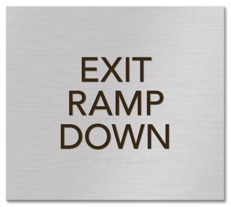 "Exit Ramp Down" Egress Sign - CA Compliant