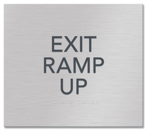 "Exit Ramp Up" Egress Sign - CA Compliant