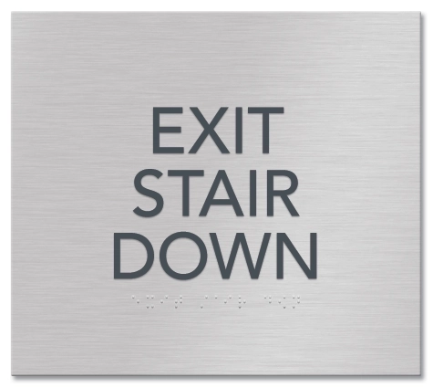 "Exit Stair Down" Egress Sign - CA Compliant
