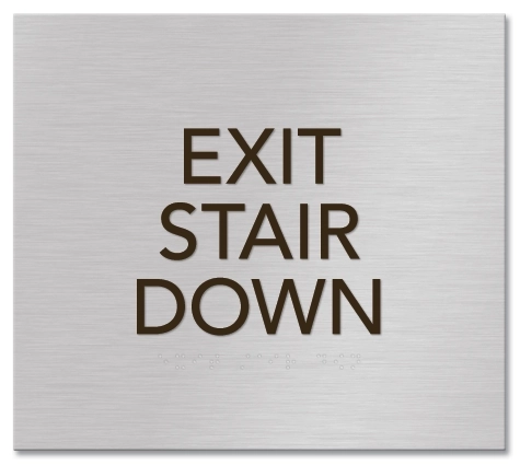 "Exit Stair Down" Egress Sign - CA Compliant