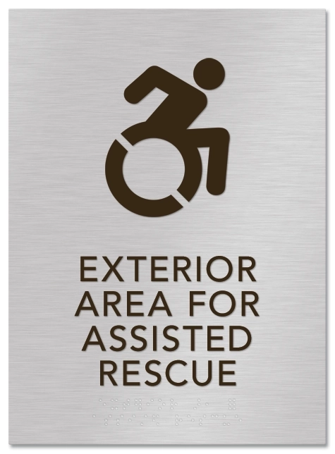 Exterior Area for Assisted Rescue Sign - Dynamic ISA Symbol