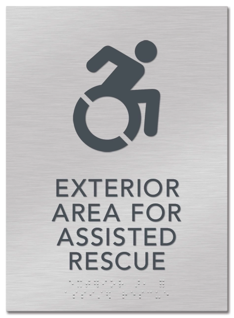 Exterior Area for Assisted Rescue Sign - Dynamic ISA Symbol