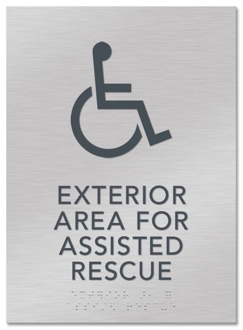 Exterior Area for Assisted Rescue Sign - ISA Symbol