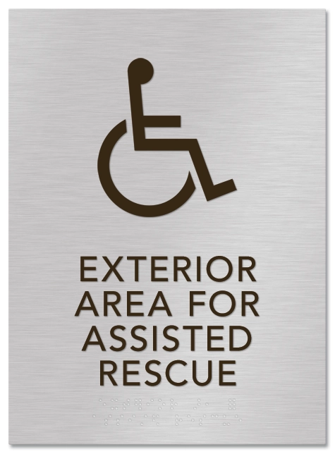 Exterior Area for Assisted Rescue Sign - ISA Symbol