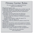 Fitness Center Rules Sign
