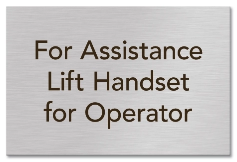 For Assistance Lift Handset Sign