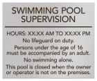 Front Desk Pool Supervision Sign - NJ Compliant