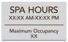 Georgia Spa Hours and Occupancy Sign