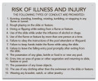 Georgia Water Slide Risk of Illness and Injury Sign