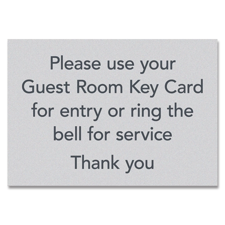 Guest Room Key Card Sign - Exterior
