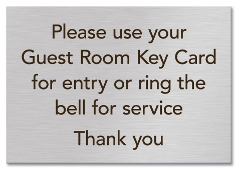 Guest Room Key Card Sign