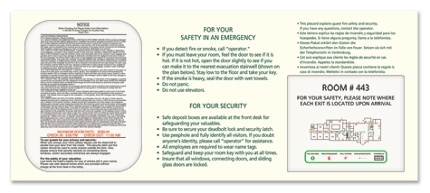 Guestroom Fire Evacuation Plan w/State Laws