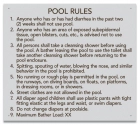 Indiana Pool Rules Sign