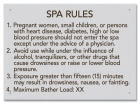 Indiana Spa Rules Sign