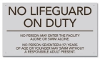 Kentucky No Lifeguard On Duty Sign