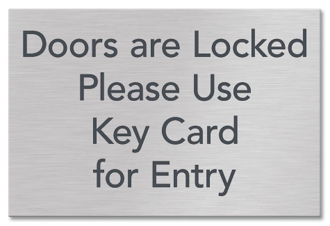 Key Card for Entry Sign