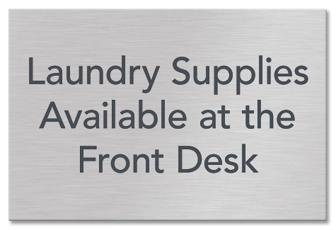 Laundry Supplies available / Front Desk