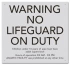 MAHC No Lifeguard Sign