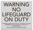 Maine No Lifeguard On Duty Warning Sign