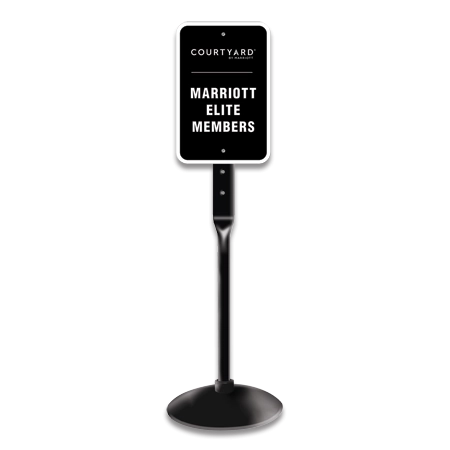 Marriott Elite Members Parking Sign Set -includes one (1) post and one (1) base.