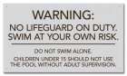 Maryland No Lifeguard on Duty Sign