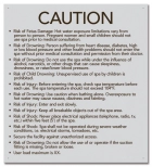 Maryland Spa Safety Rules Sign