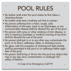 Massachusetts Pool Rules Sign