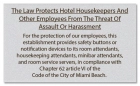 Miami Beach, FL: Housekeeper Protection Notice - Acrylic - 4 Pk