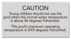 Michigan Pool Temperature Caution Sign